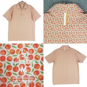 Rhoback Polo Shirt Men’s Size Medium White The Peach Performance Active Golf